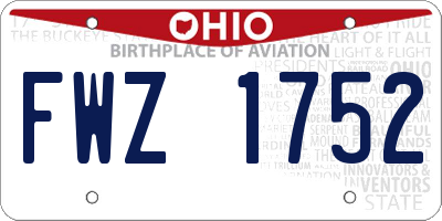 OH license plate FWZ1752