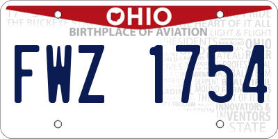 OH license plate FWZ1754