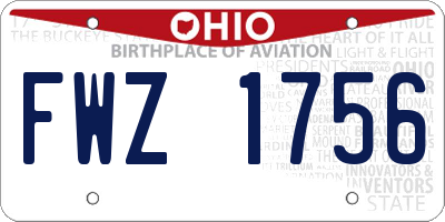 OH license plate FWZ1756
