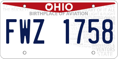 OH license plate FWZ1758