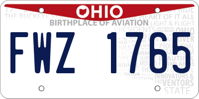 OH license plate FWZ1765