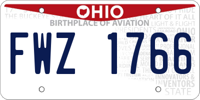 OH license plate FWZ1766