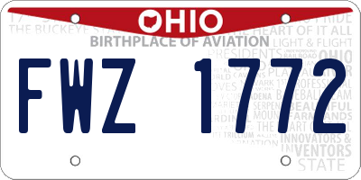 OH license plate FWZ1772
