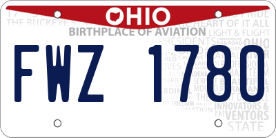 OH license plate FWZ1780