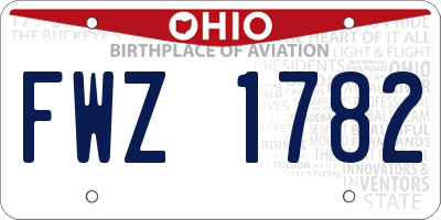 OH license plate FWZ1782