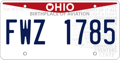 OH license plate FWZ1785