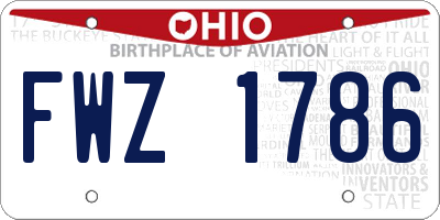 OH license plate FWZ1786