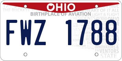 OH license plate FWZ1788