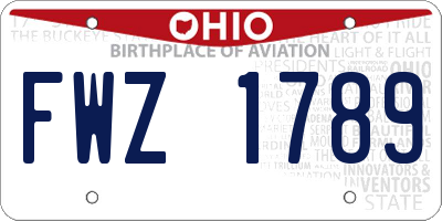 OH license plate FWZ1789