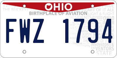 OH license plate FWZ1794