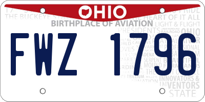 OH license plate FWZ1796