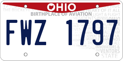 OH license plate FWZ1797