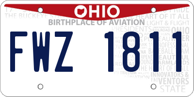 OH license plate FWZ1811