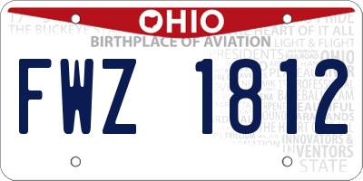 OH license plate FWZ1812