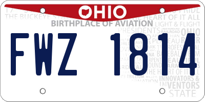 OH license plate FWZ1814