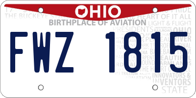 OH license plate FWZ1815