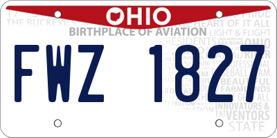 OH license plate FWZ1827