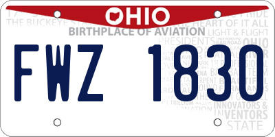 OH license plate FWZ1830