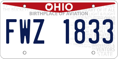 OH license plate FWZ1833