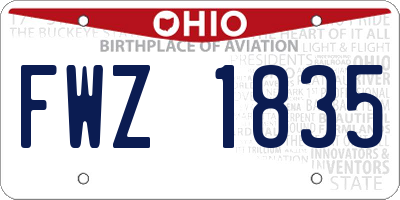 OH license plate FWZ1835