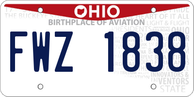 OH license plate FWZ1838