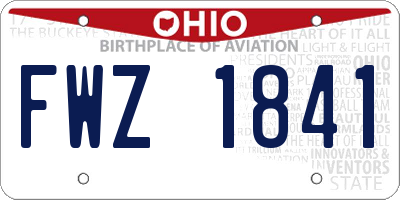 OH license plate FWZ1841