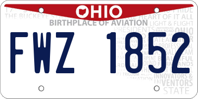 OH license plate FWZ1852
