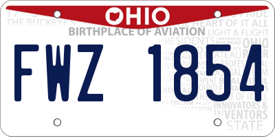 OH license plate FWZ1854