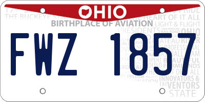 OH license plate FWZ1857