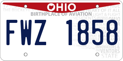 OH license plate FWZ1858