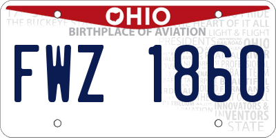 OH license plate FWZ1860