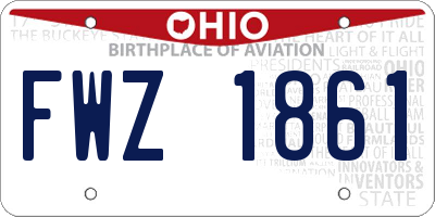 OH license plate FWZ1861