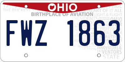 OH license plate FWZ1863