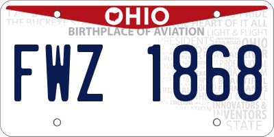 OH license plate FWZ1868