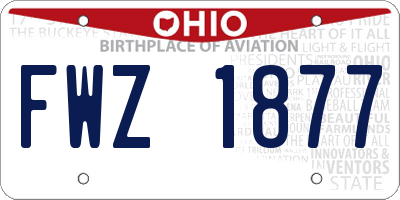 OH license plate FWZ1877