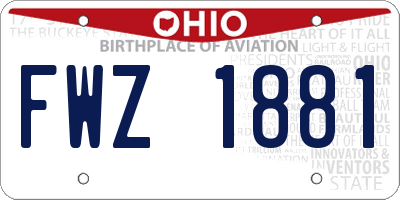 OH license plate FWZ1881