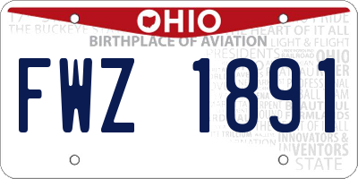 OH license plate FWZ1891
