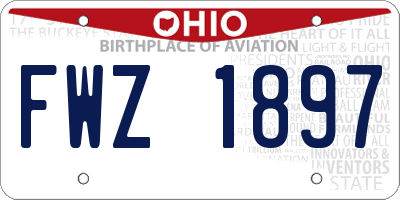 OH license plate FWZ1897