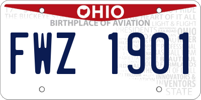 OH license plate FWZ1901