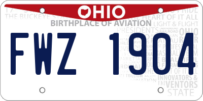OH license plate FWZ1904