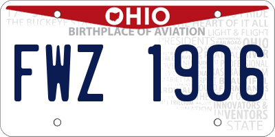 OH license plate FWZ1906