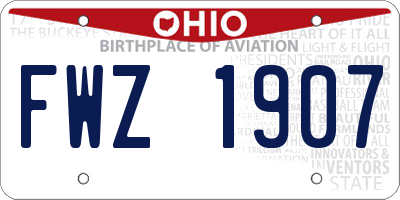 OH license plate FWZ1907