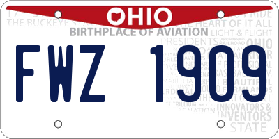 OH license plate FWZ1909