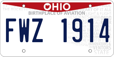 OH license plate FWZ1914