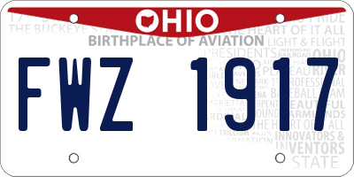 OH license plate FWZ1917