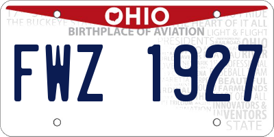 OH license plate FWZ1927