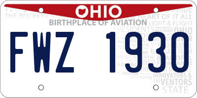OH license plate FWZ1930