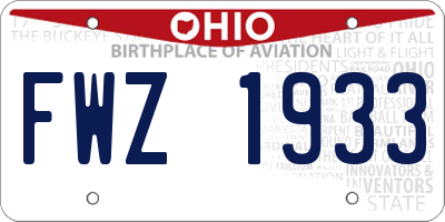 OH license plate FWZ1933