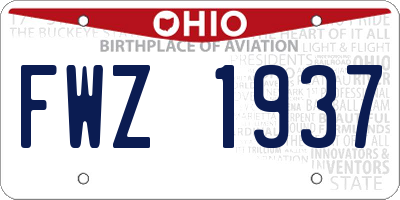 OH license plate FWZ1937