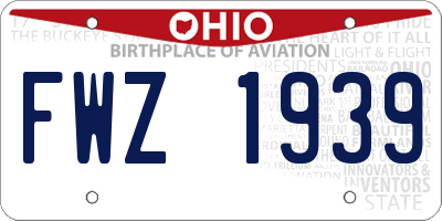 OH license plate FWZ1939